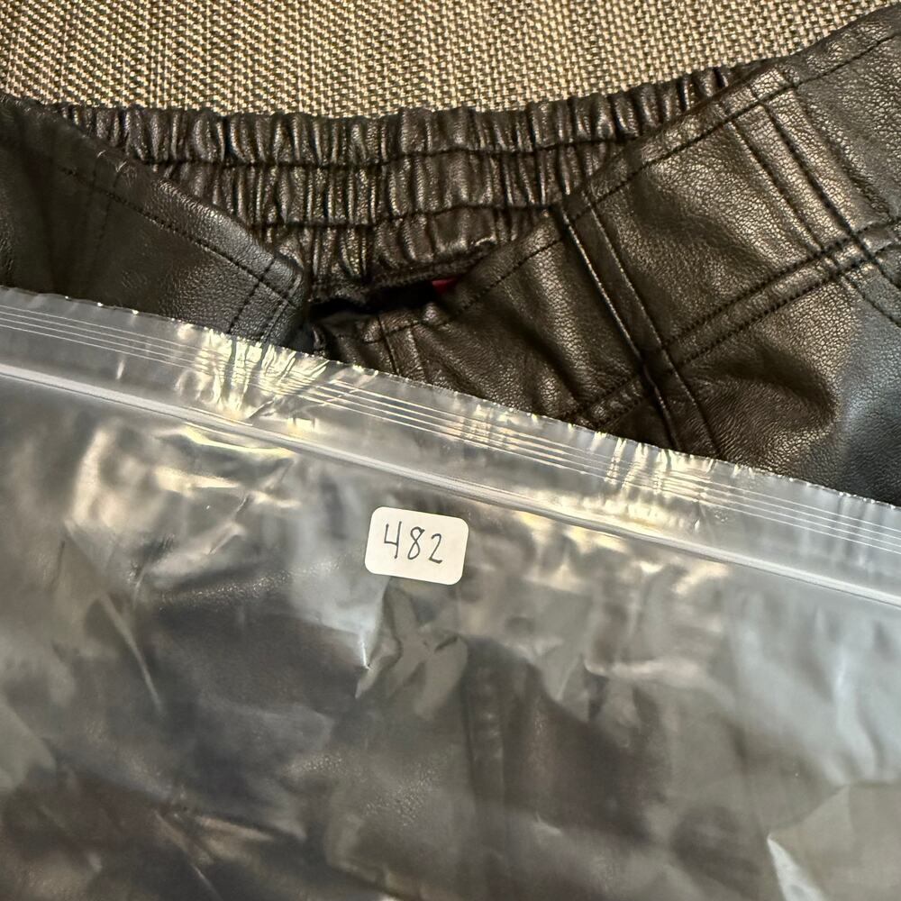 SPANX- Faux Leather Jogger Pants Black High Rise Pull-on Stretch S - Picture 8 of 8